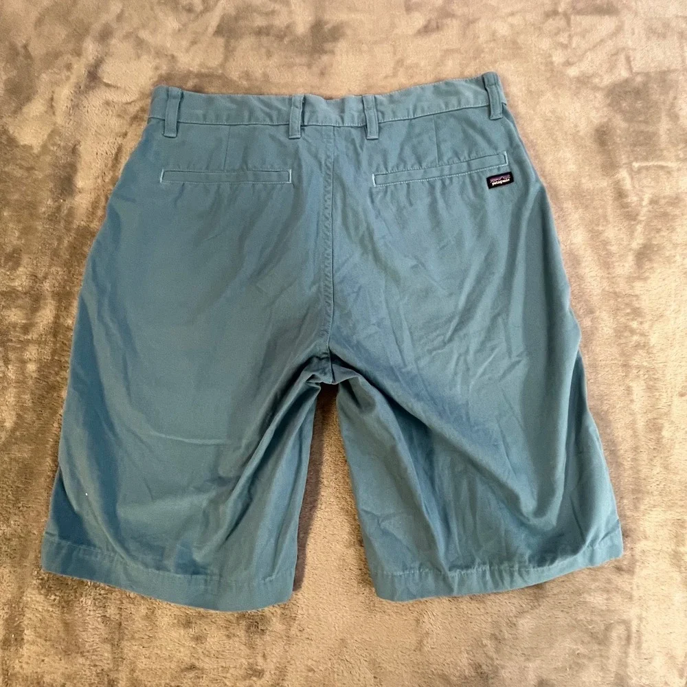 Patagonia Organic Cotton Chino Shorts Mens 30‎ Blue Green Teal Casual Outdoor